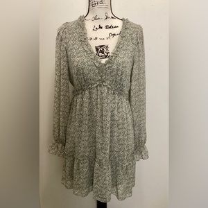 NWT Allison & Kelly Floral long sly ruffle trim fit & flare Dress SzM